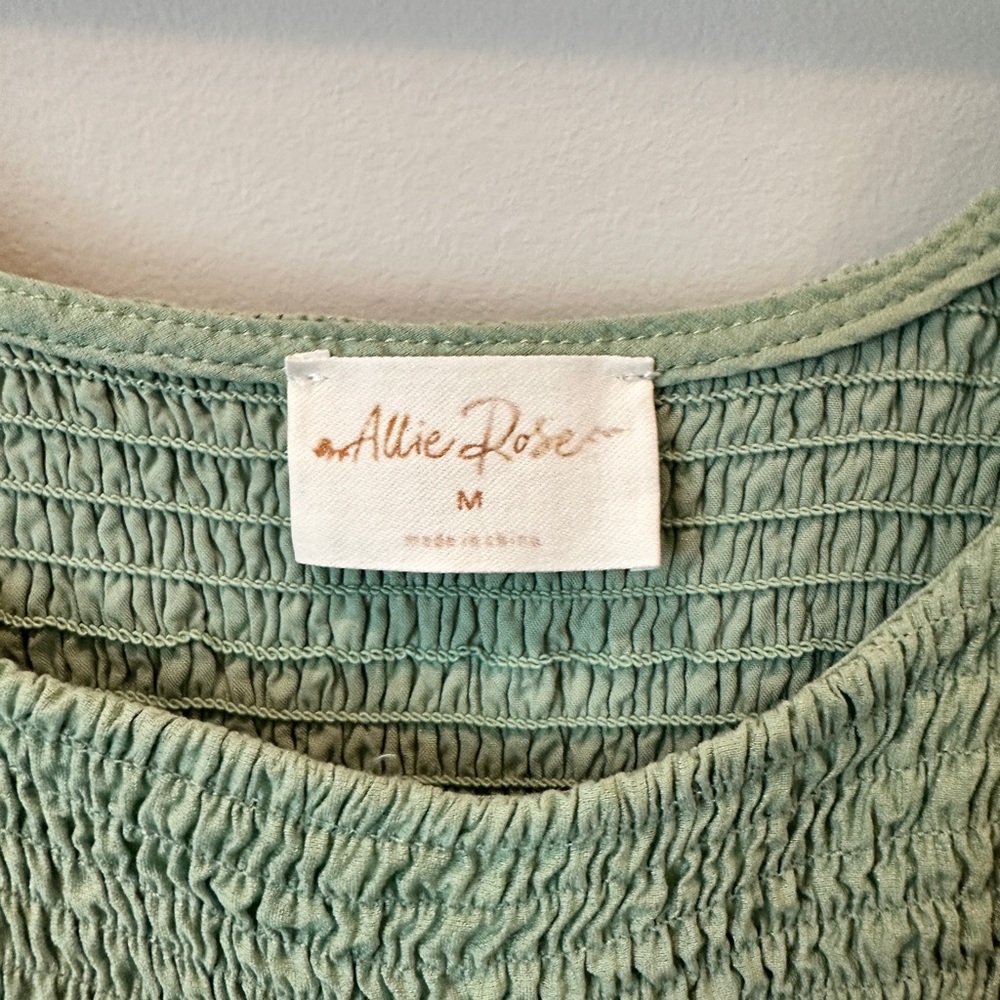 Sleeveless Smocked Bodice Maxi Dress in Mint Green by Allie Rose - Picture 2 of 3